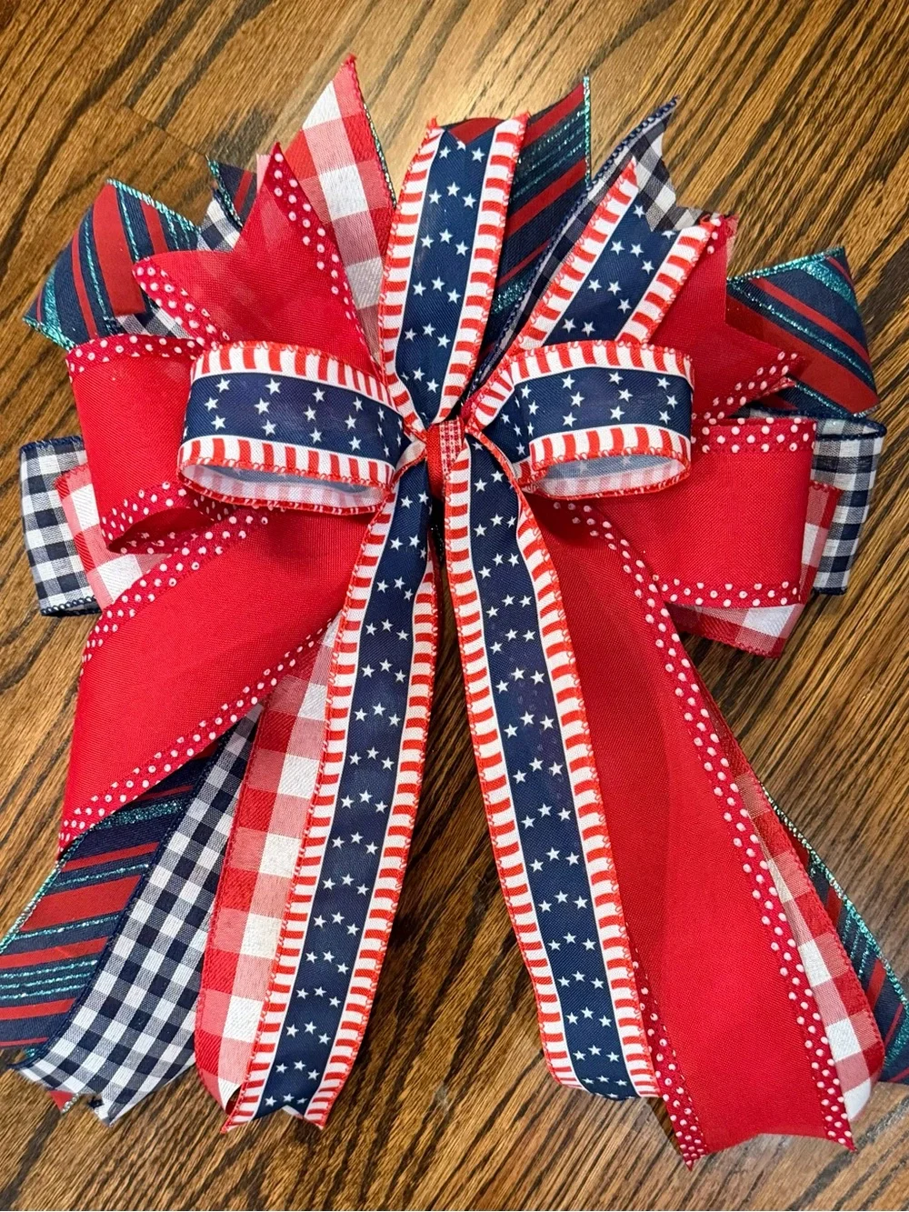 Red, White & Blue Layered Patriotic Bow